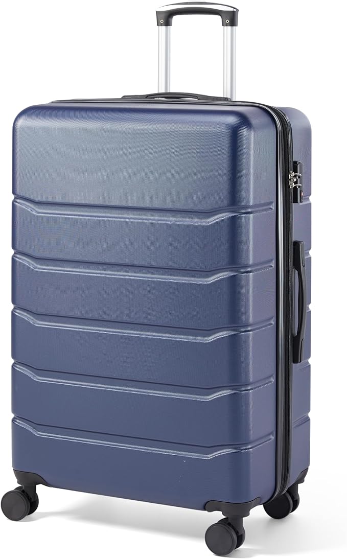 HealSmart Hardside Carry-On Luggage, Expandable Portable Hardshell Luggage with Spinner Wheels, Lightweight Suitcase TSA Lock, 24 Inch, Blue