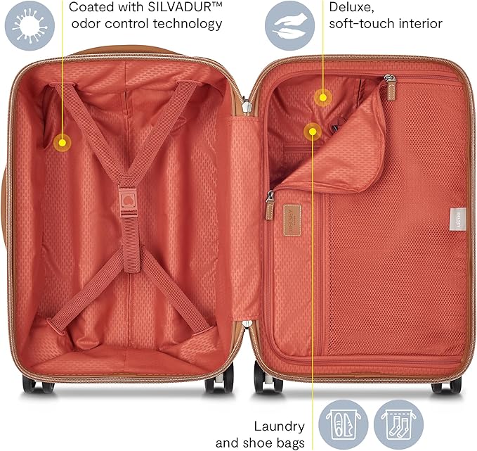 DELSEY PARIS Chatelet Air 2.0 Hardside Luggage with Spinner Wheels, Chocolate Brown, Carry on Plus 20 Inch
