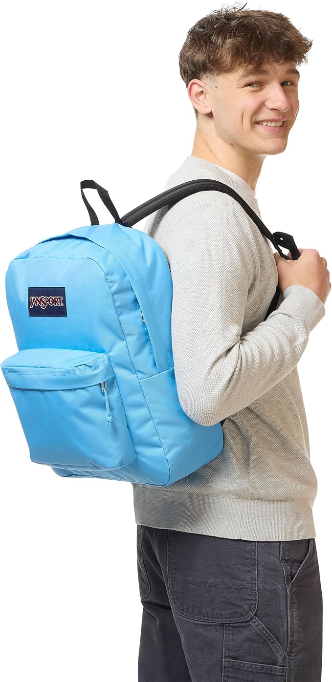 JanSport SuperBreak One Backpack - Durable, Lightweight Bag with 1 Main Compartment, Front Utility Pocket with Built-in Organizer, Premium Backpack, Electric Azul