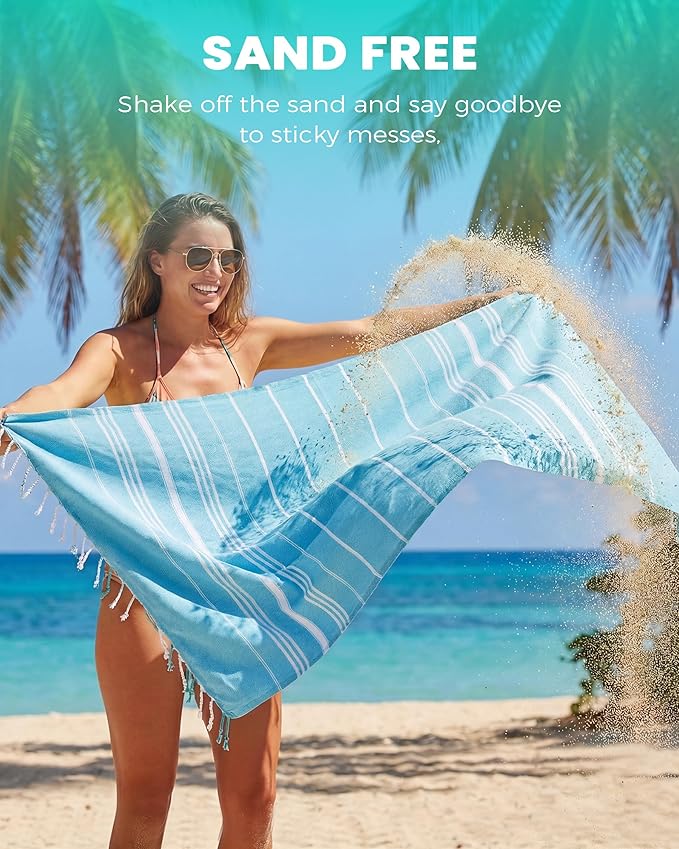 Antfuny Table Runner Boho Rustic, Turkish Beach Towel, Quick Dry, Sand Free, Extra Large Bath Towel, Lightweight for Adult Pool, Beach, Travel, Sandproof, Cute Compact Men Women Birthday Gifts
