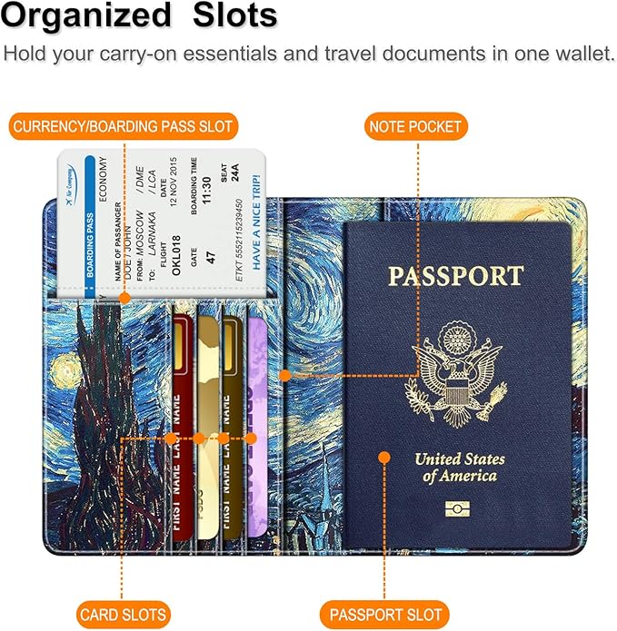 FINTIE Passport Holder, Slim Travel Wallet RFID Blocking Card Case Cover Passport Cover Protector Essentials with Credit Card Slots for Women/Men | Slim, RFID Blocking, Card Case Cover, Essentials, Credit Card Slots