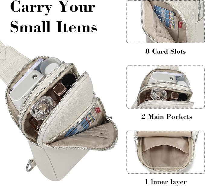INICAT RFID Blocking Sling Bag, Anti Theft Crossbody Bag for Women, Travel Fanny Pack Style Purse, Vegan Leather