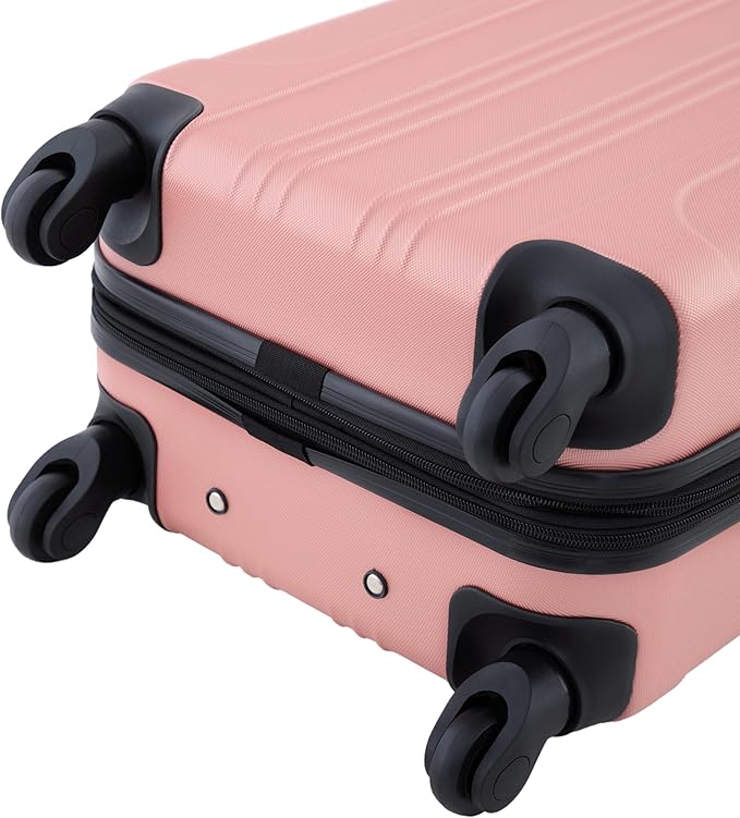 Travelers Club Chicago Hardside Expandable Spinner Luggage, Rose Gold, 22" Carry-On