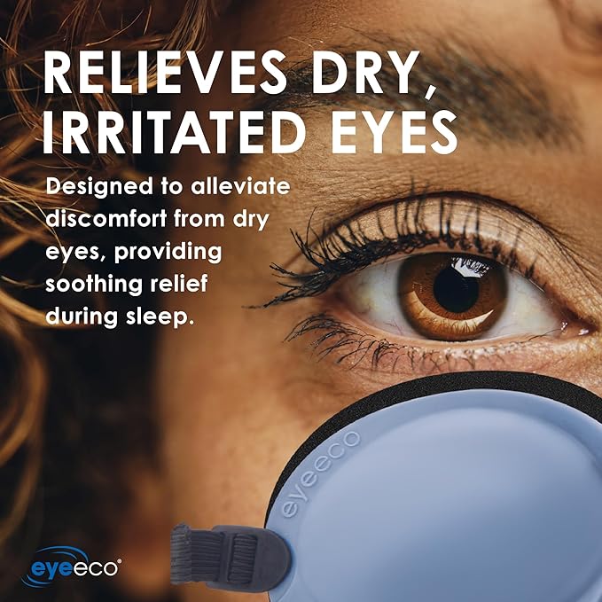 Eye Eco Tranquileyes Mini Sleep Eye Mask - Soothes Irritated Eyes and Shields from Light - Soft Eye Mask with Adjustable Straps for Rest and Sleep - Blue, Not One-Size-Fits-All