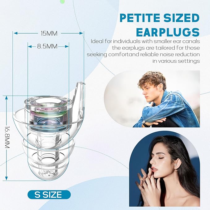 Hearprotek Hi-Fi Spirit Concert Ear Plugs, High Fidelity Silicone Music Earplugs for Concerts, Noise Reduction, Hearing Protection, Motorcycle, Musicians, Rave, Dj, Tinnitus Relief (Small Size)