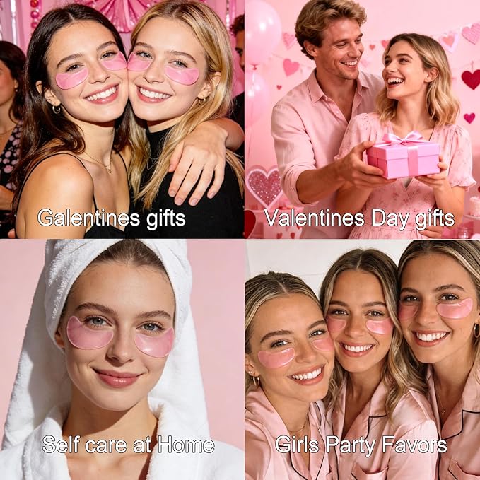 30 Pairs Eye Masks & Lip Masks, Under Eye Patches for Puffy Eyes, Moisturizing Lip Mask Pink Pads, Reducing Fine Lines, Mothers Day Gifts, Bulk Gifts, Teacher Appreciation Gifts, Small Gifts