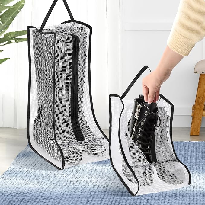2 Set Boot Storage Bag, Portable Boots Protector Bag Dust Proof Travel Shoe Bags with Handle Boots Organizer for Packing Travel and Daily Use(Short)