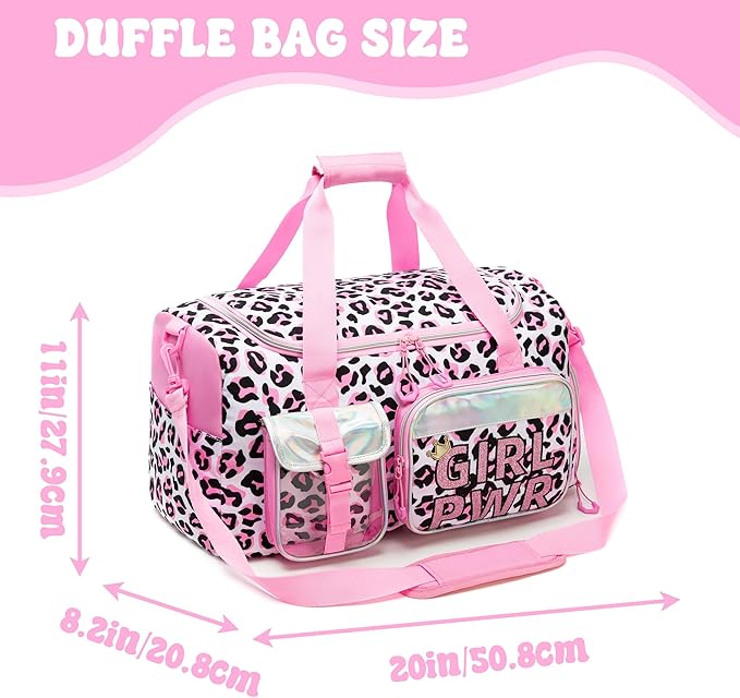Duffle Bag for Kids Travel Bag for Girls Dance Bags for Kids Overnight Bags for Teen Girls with Shoe Compartment