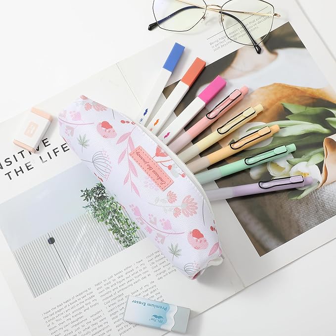 Mr. Pen- Cute Pencil Case Pouch, Spring Design, Multipurpose Canvas Bible Pencil Pouch