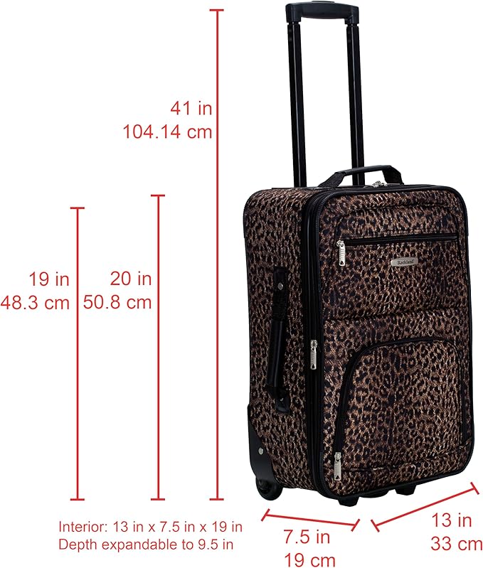 Rockland Fashion Softside Upright Luggage Set, Leopard, 2-Piece (14/19)