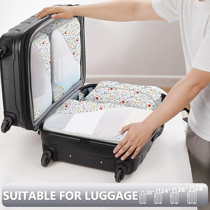 8 Set Packing Cubes for Travel, Gifts for Women Mom,Anti-Tearing Suitcase Organizer for Luggage with Shoe & Hanging Toiletry Bag,OlarHike Vacation Essentials & Accessories for Cruise Ship