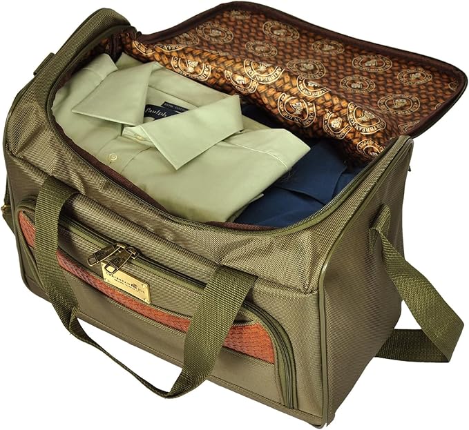 Pathfinder Softside Carry-On Bag for Men, Overnight Weekender Tote 16 Inch Olive