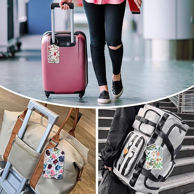 Fishent Luggage Tag, 3 Pack Travel Cruise Luggage Tags for Suitcases, Cute Suitcase Tags Identifiers Bag Tags with Privacy Flap, Baggage Name Tag for Women Men Luggage Backpack Handbag School Bag
