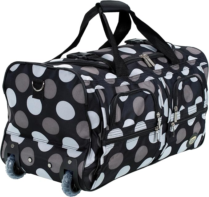 Rockland Rolling Duffel Bag, Black, 22"