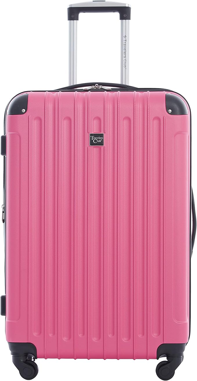 Travelers Club Midtown Hardside 4-Piece Luggage Travel Set, Bubble Gum