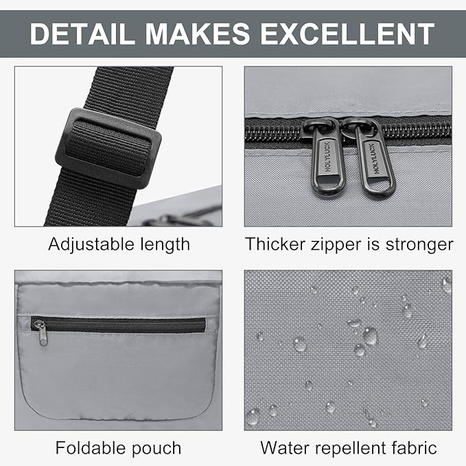 HOLYLUCK Foldable Travel Duffel Bag For Women & Men Luggage Great for Gym -Light grey