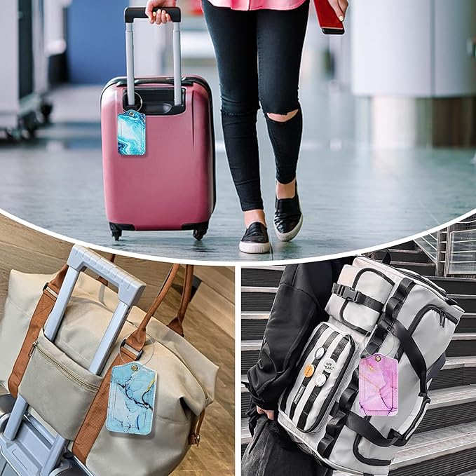 Fishent Luggage Tag, 3 Pack Travel Cruise Luggage Tags for Suitcases, Cute Suitcase Tags Identifiers Bag Tags with Privacy Flap, Baggage Name Tag for Women Men Luggage Backpack Handbag School Bag