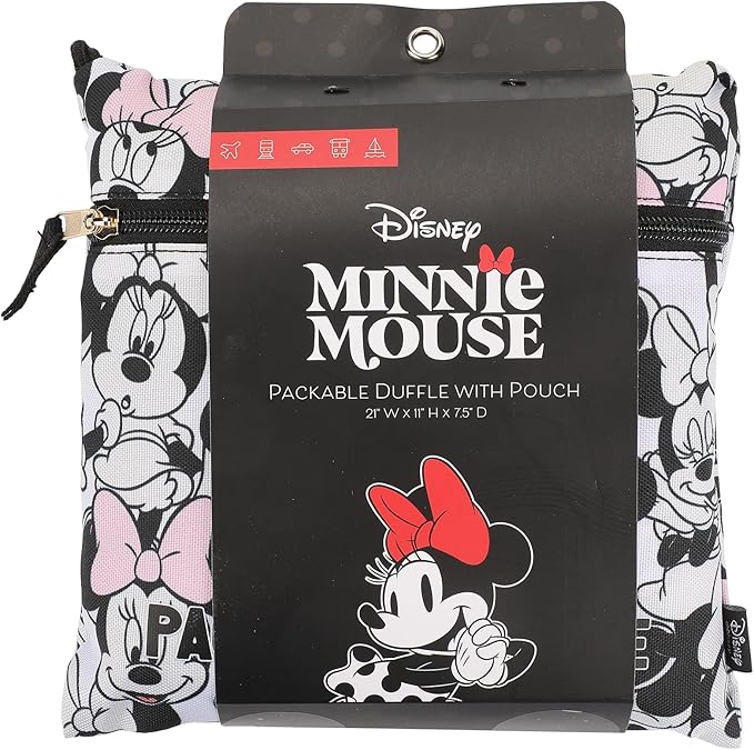 Disney Minnie Mouse All-Over Print White 21" Packable Duffel