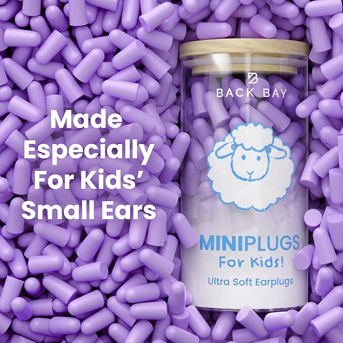 MiniPlugs - Earplugs for Kids (Age 4-9) Skin-Safe Lab Tested Extra Small Ear Plugs for Kids, Children's Ear Plugs for Sleeping, Slim Fit Toddler Earplugs Noise Reduction, Child Concert Protection
