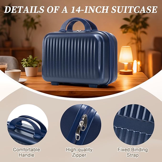 Hardside Luggage, Lightweight Suitcase with Spinner Wheels, 20/14 Inch