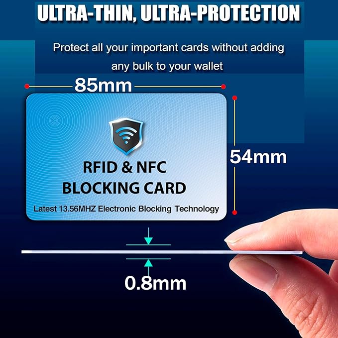 SaiTech IT RFID Blocking Cards Protect Your Entire Wallet, Purse, and Cards from NFC Contactless Theft Wallet for Men & Women - Sky Blue (5 Pcs Sky Blue)