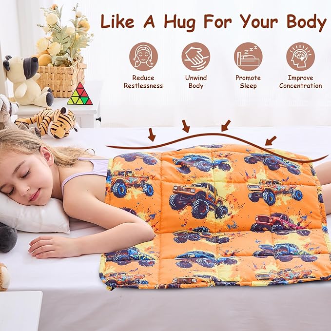 yescool Weighted Lap Blanket 2 Pounds Cooling Weighted Lap Pad, Truck Car Small Weighted Blanket, Weighted Throw Blanket for Travel Indoor Outdoor, 20"x30"
