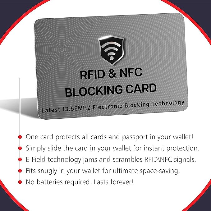 SaiTech IT RFID Blocking Cards - 3 Pack, Protects Entire Wallet/Purse, NFC Contactless & ATM Guard - Grey