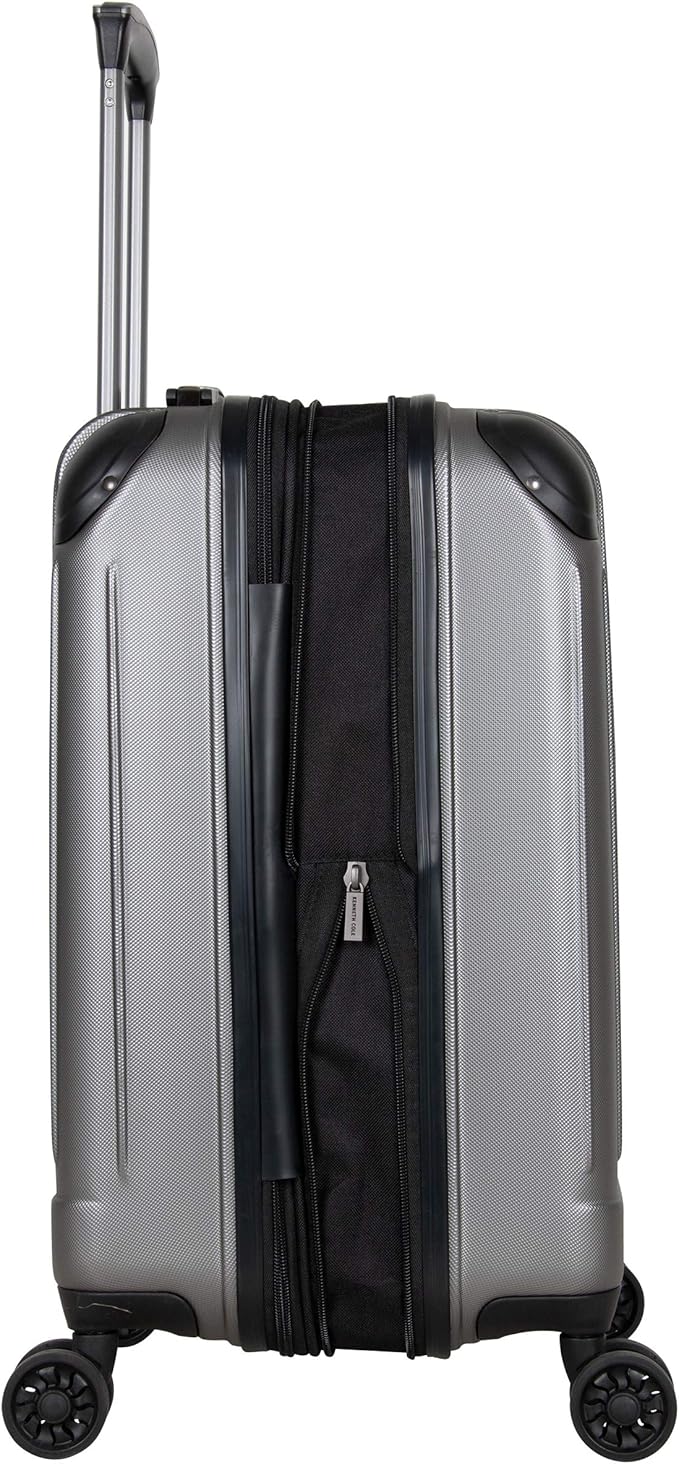 Kenneth Cole Reaction Flying Axis 20" Hardside Expandable 8-Wheel Spinner Carry-On Suitcase, Silver