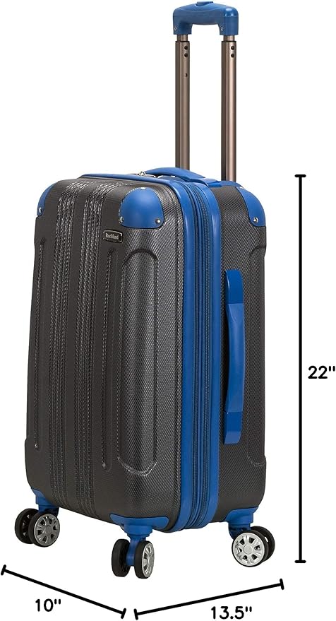 Rockland London Hardside Spinner Wheel Luggage, Two Tone Grey, Carry-On 20-Inch