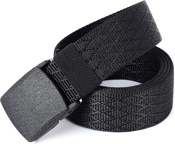 Mile High Life Nylon Web Belt Outdoor Military Belt With TSA Safe Plastic Buckle Belt