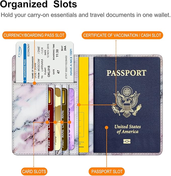 FINTIE Passport Holder, Slim Travel Wallet RFID Blocking Card Case Cover Passport Cover Protector Essentials with Credit Card Slots for Women/Men | Slim, RFID Blocking, Card Case Cover, Essentials, Credit Card Slots