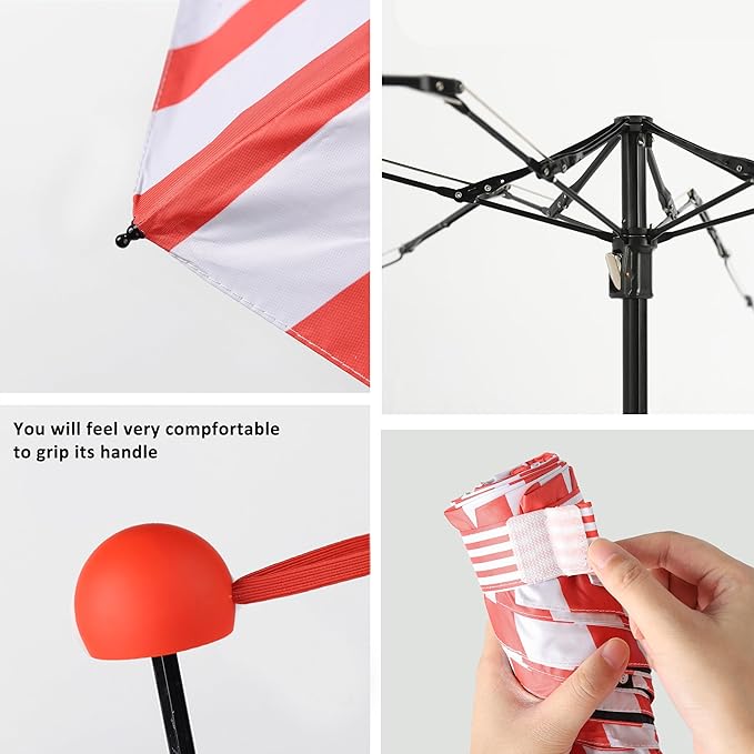 BAODINI Travel Essentials Mini Umbrella for Purse With Case Small Compact UV Sun Protection Lightweight Tiny Pocket Manual Open Close Umbrella for Women Kids and Men Fits Purse Backpack