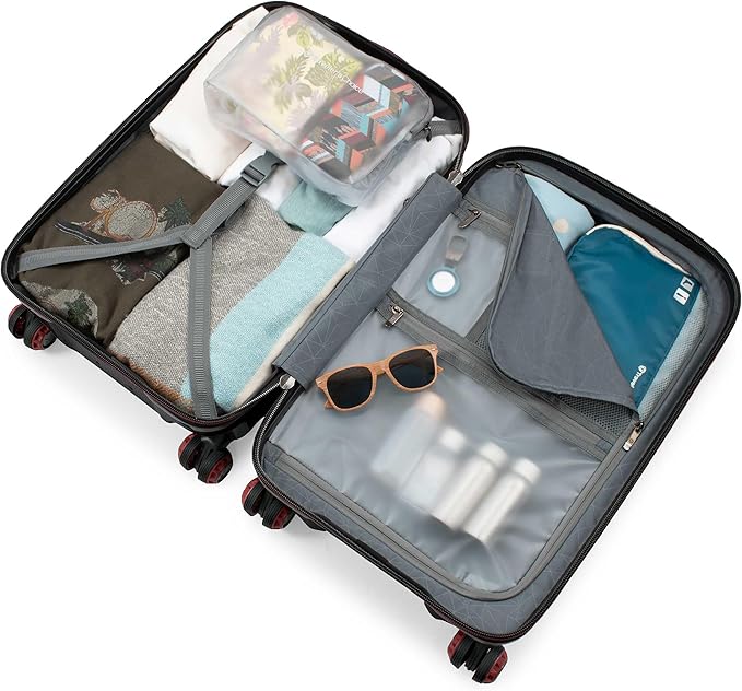 Traveler's Choice Maxporter II Polycarbonate Hardside Trunk with Spinner Wheels, Black, 22-Inch Carry-on Luggage