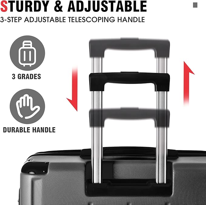 Merax 24 Inch Expandable Checked Luggage, Hardshell ABS Medium Suitcase with Spinner Wheels, TSA Lock, Lightweight Travel Suitcase for Long Trips and Vacations