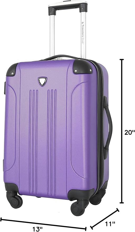 Travelers Club Chicago Hardside Expandable Spinner Luggage, Purple, 22" Carry-On