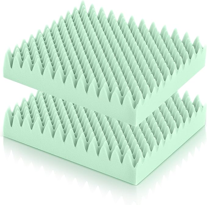 Geiserailie 2 Pcs Egg Foam Pad Eggs Chair Cushion to Relieve Back Foam Seat Cushion Chair Accessories Pad for Office Recliner Wheelchair Home Car (Egg,Light Green)