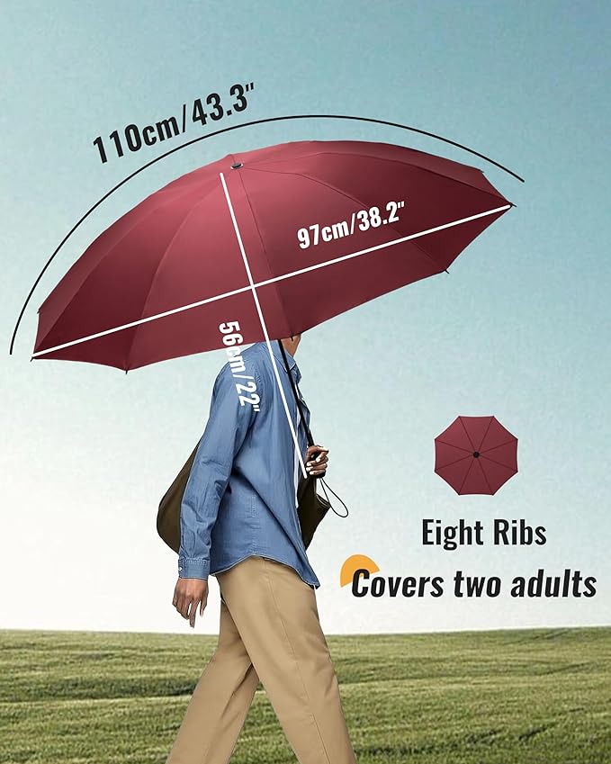 Travel Compact Umbrella Windproof - Portable Automatic for Rain, Folding Umbrella for Men and Women, Portable 210T Fabric