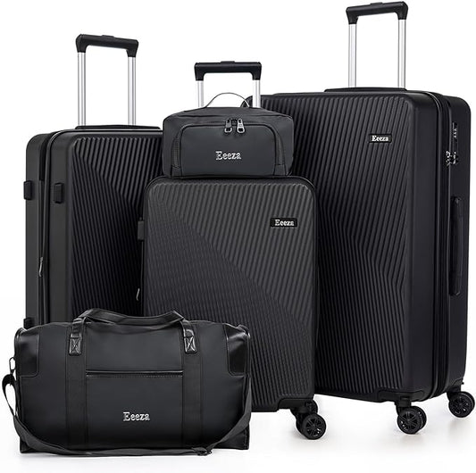 Expandable Luggage Sets 5 Piece,Suitcases with Detachable Wheels,ABS Hard Case Luggage with TSA Lock Spinner Wheels,Carry On Luggage Set