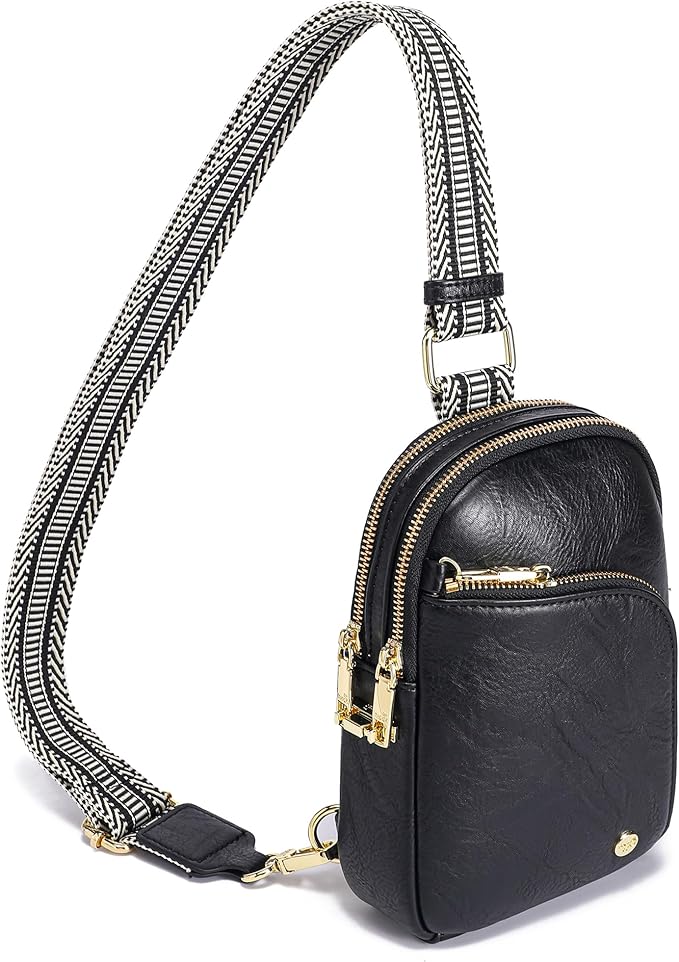 INICAT RFID Blocking Sling Bag, Anti Theft Crossbody Bag for Women, Travel Fanny Pack Style Purse, Vegan Leather