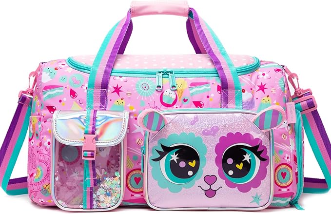 Kids Duffle Bag Girls Travel Bag for Kids Overnight Bag for Girls Dance Bag for Girl Weekender Bag Gym Bag with Shoe Compartment