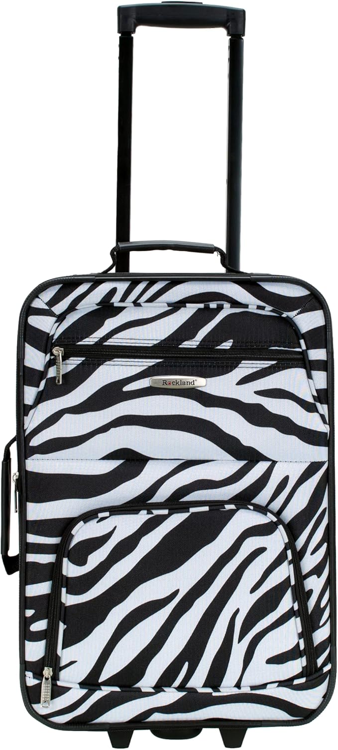 Rockland Fashion Softside Upright Luggage Set,Expandable, Zebra, 2-Piece (14/19)