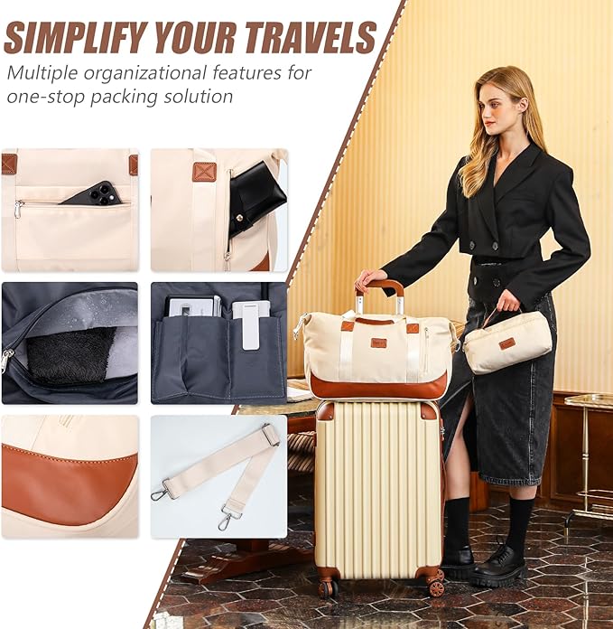 Carry On Luggage Sets 3 Piece, 20 Inch Luggage 22x14x9 Airline Approved with Wheels and TSA Lock, ABS Lightweight Hardshell Travel Suitcase Set with Duffel Bag Travel Bag for Men Women