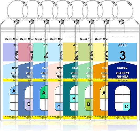 8 Pack Luggage Tags Travel Essentials & Cruise Essentials for NCL, Princess, Carnival, Royal Caribbean & Celebrity Cruise Ships by SEAVILIA