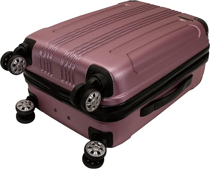 Rockland London Hardside Spinner Wheel Luggage Set, Pink, Carry-On 20-Inch and Tote 14-Inch (F1902-PINK)