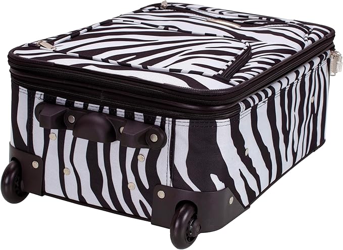 Rockland Fashion Softside Upright Luggage Set,Expandable, Zebra, 2-Piece (14/19)