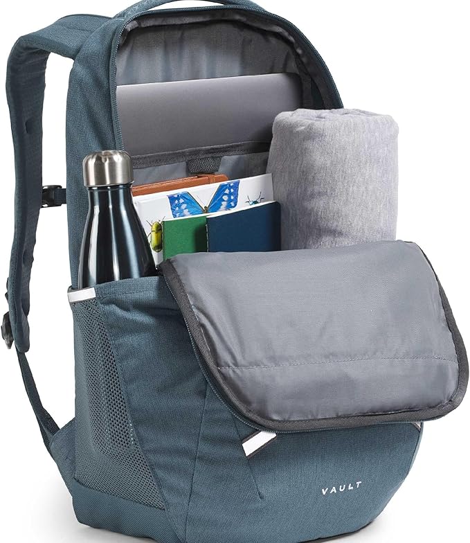 The North Face Women's Vault Everyday Laptop Backpack - Commuter Travel Bag, Water-Repellent, Spacious Main Compartment, Granite Grey Light Heather/Frost Grey, One Size