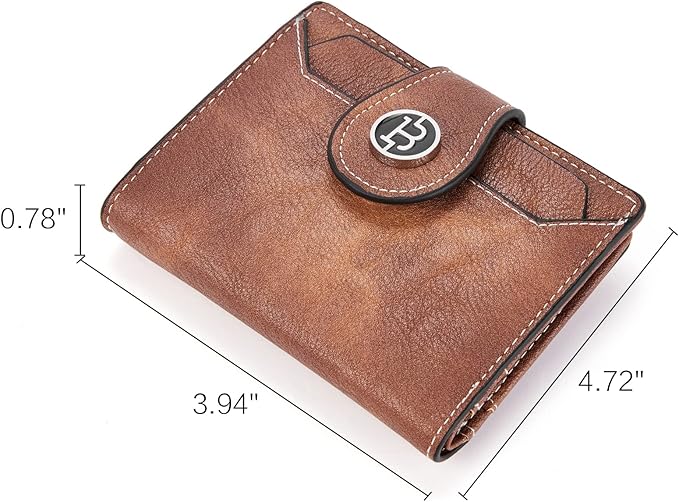 BOSTANTEN Women Leather Wallet RFID Blocking Small Bifold Zipper Pocket Wallet Card Case Purse with ID Window