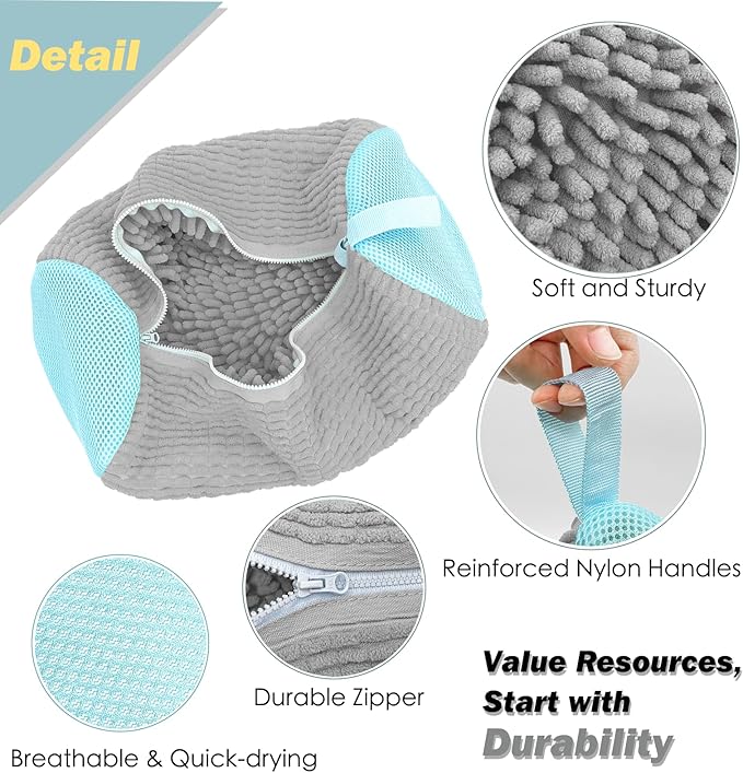 Shoe Washing Machine Bag,Laundry Shoe Bag for Washer and Dryer,Reusable Shoe Cleaning Bag for Sneakers,Tennis Shoes,With Self-locking Zipper, Microfiber Inside,Include Shoe Bag (Pro Grey - 1 Pack)