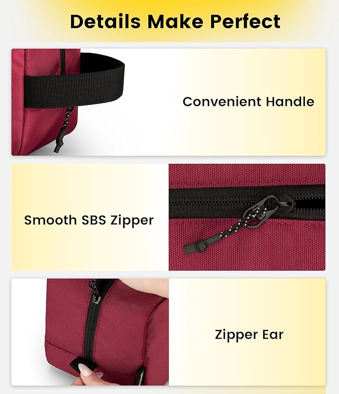 Vorspack Travel Toiletry Bag for Men - Hanging Toiletries Bag Water Resistant Travel Bag for Toiletries Accessories