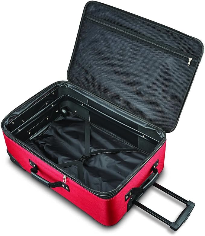 American Tourister Fieldbrook XLT Softside Upright Luggage, Red/Black, 4-Piece Set (BB/DF/21/25)